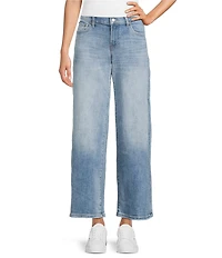 Lucky Brand Here We Go Stretch Denim Mid Rise Wide Leg Jeans
