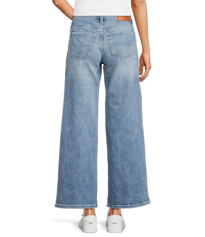 Lucky Brand Here We Go Stretch Denim Mid Rise Wide Leg Jeans