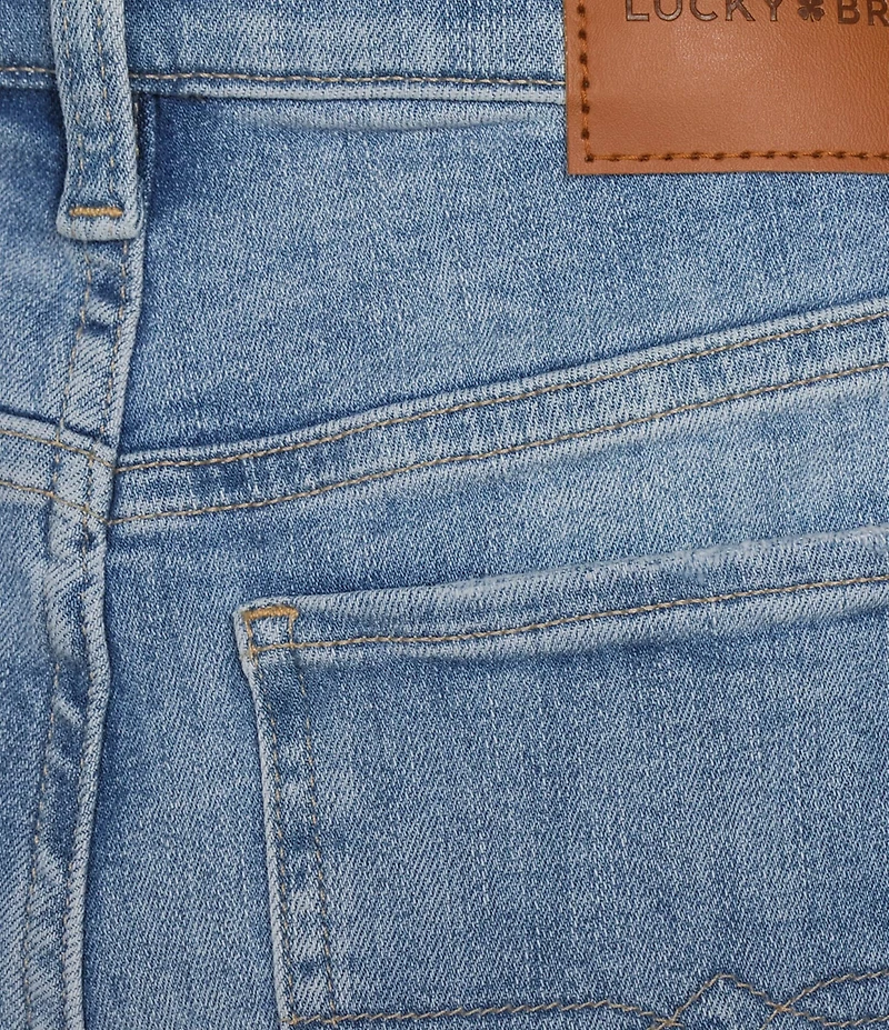 Lucky Brand Here We Go Stretch Denim Mid Rise Wide Leg Jeans
