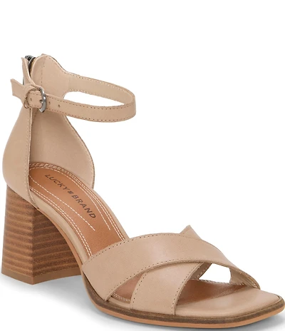 Lucky Brand Herrika Cross Band Block Heel Sandals