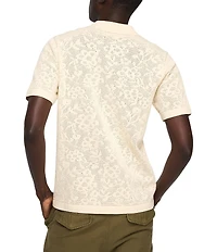 Lucky Brand Intarsia Lace Short Sleeve Sweater