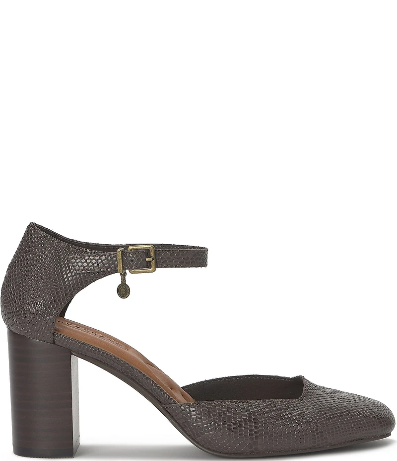 Lucky Brand Kanira Embossed Ankle Strap Pumps