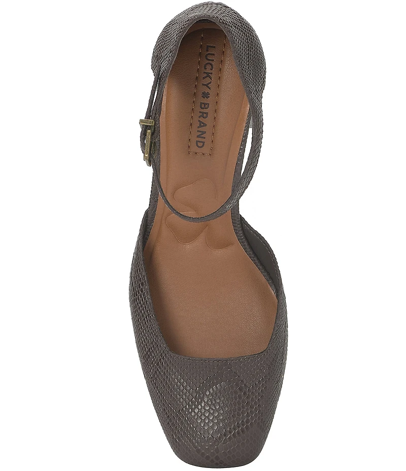 Lucky Brand Kanira Embossed Ankle Strap Pumps