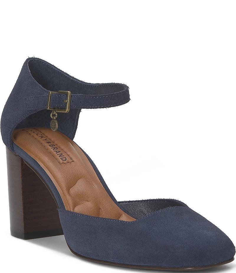Lucky Brand Kanira Suede Ankle Strap Pumps