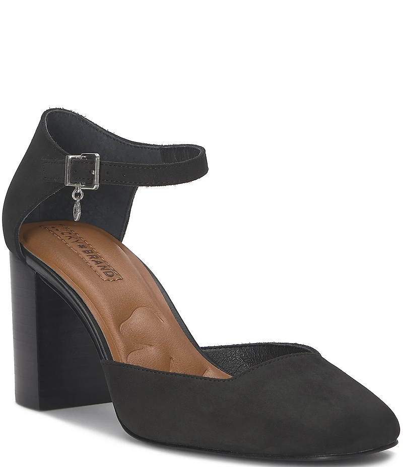 Lucky Brand Kanira Suede Ankle Strap Pumps