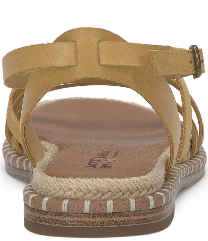 Lucky Brand Kielly Leather Cross Strap Flat Sandals