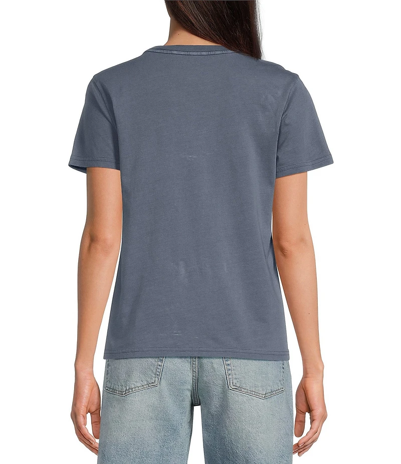 Lucky Brand Knit Butterfly Crew Neck Short Sleeve Tee