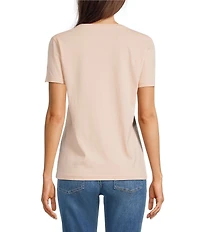 Lucky Brand Knit Butterfly Hamsa Design Crew Neck Short Sleeve Tee