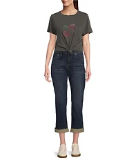 Lucky Brand Knit Cherry Coke Graphic Crew Neck Short Sleeve Tee