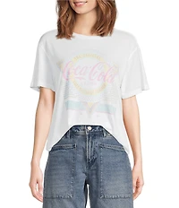 Lucky Brand Knit Coca-Cola Classic Crew Neck Short Sleeve Tee Shirt