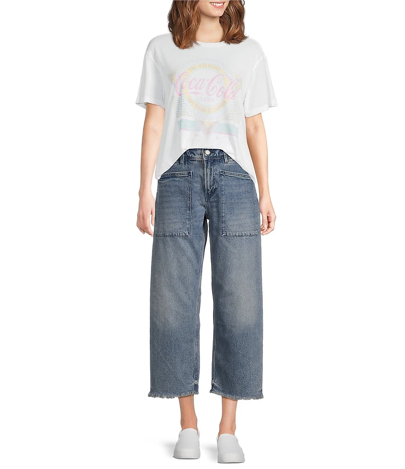 Lucky Brand Knit Coca-Cola Classic Crew Neck Short Sleeve Tee Shirt