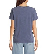 Lucky Brand Knit Crew Neck Short Sleeve Rolling Stones Americana Graphic Design Tee Shirt