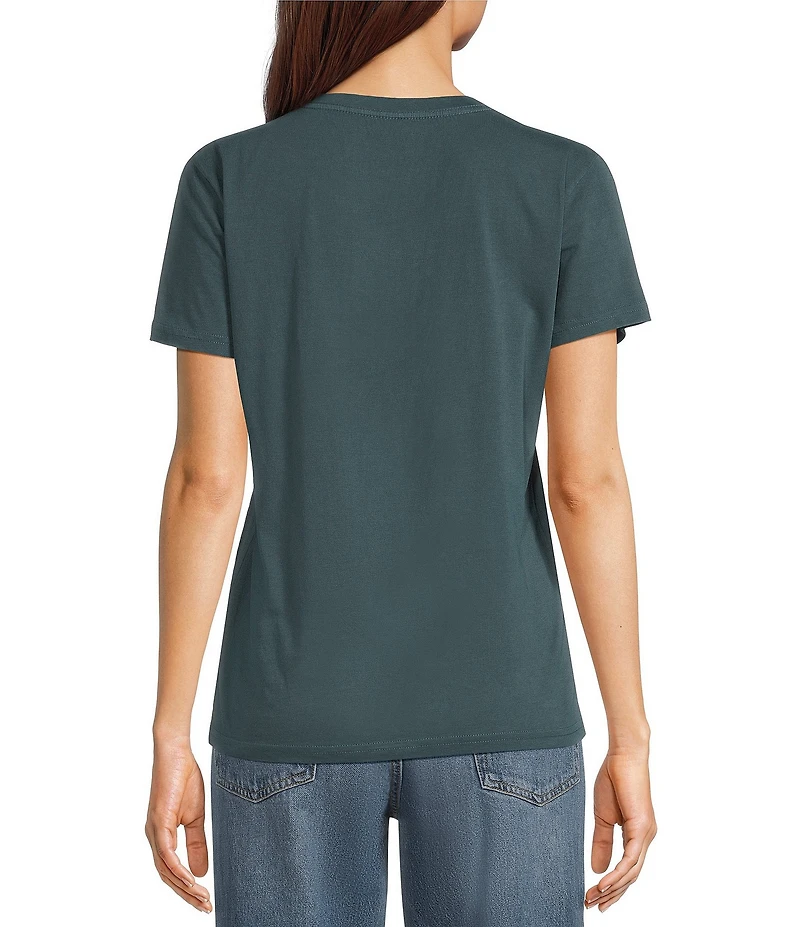 Lucky Brand Knit Crew Neck Long Sleeve Embroidered Sun Shirt