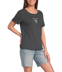 Lucky Brand Knit Fresh As A Daisy Graphic Crew Neck Short Sleeve Tee