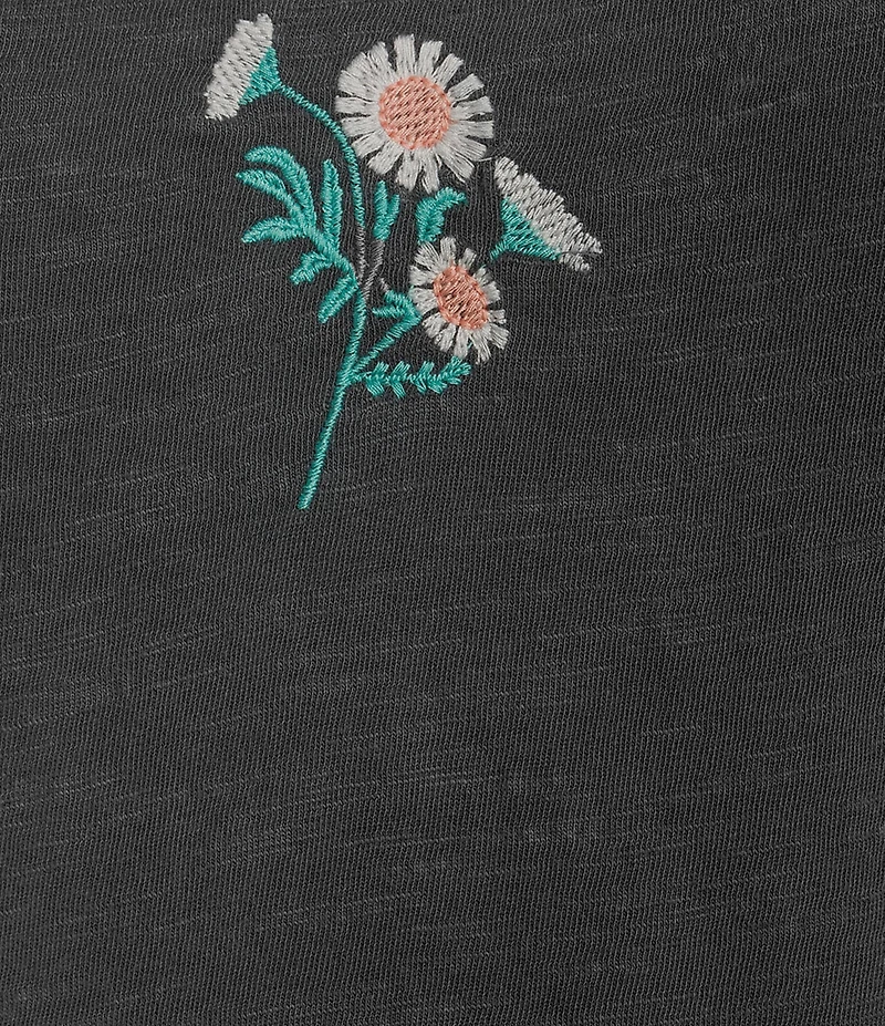 Lucky Brand Knit Fresh As A Daisy Graphic Crew Neck Short Sleeve Tee