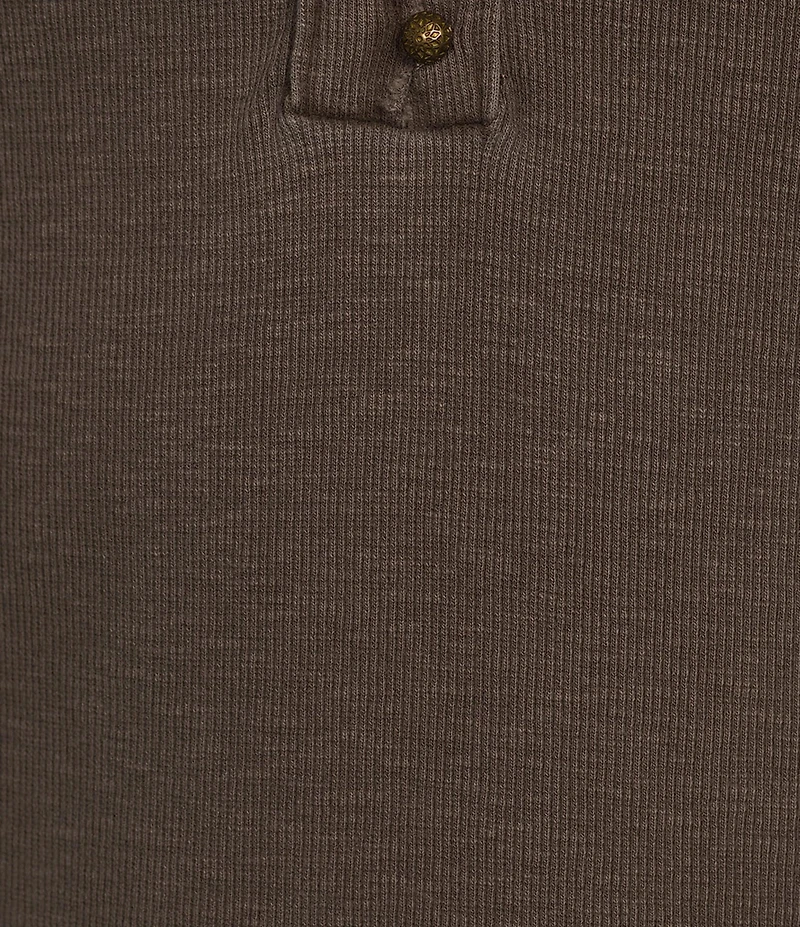 Lucky Brand Knit Henley Neck Long Sleeve Lace Yoke Top