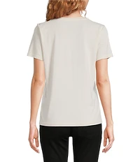 Lucky Brand Knit Rolling Stones Crew Neck Short Sleeve Tee Shirt