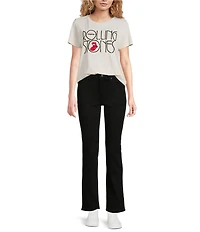 Lucky Brand Knit Rolling Stones Crew Neck Short Sleeve Tee Shirt
