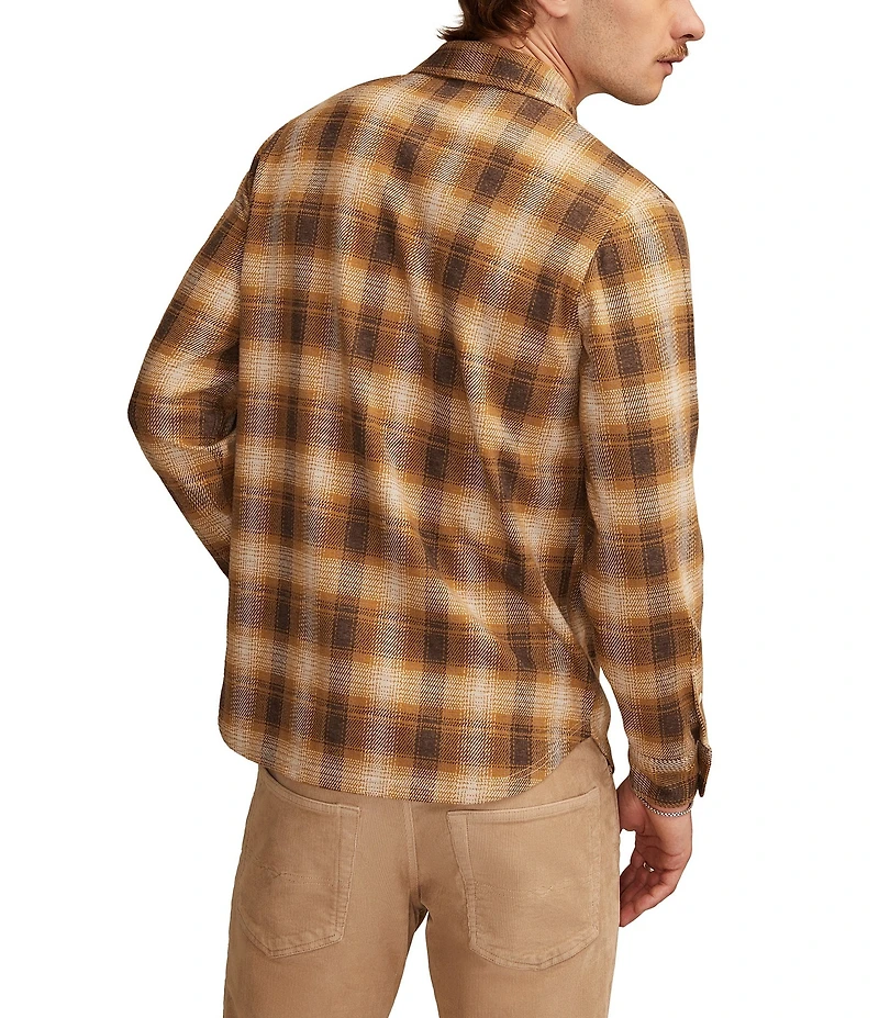 Lucky Brand Large Plaid Long Sleeve Brushed Knit Jersey Shirt