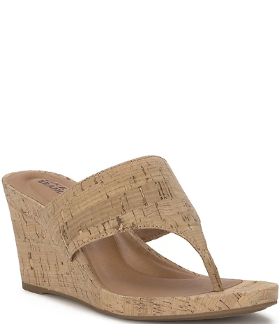 Lucky Brand Libbie Cork Thong Wedge Sandals