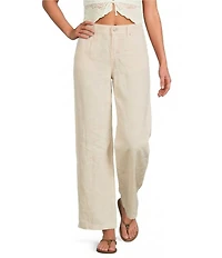 Lucky Brand Linen High Rise Wide Leg Jeans