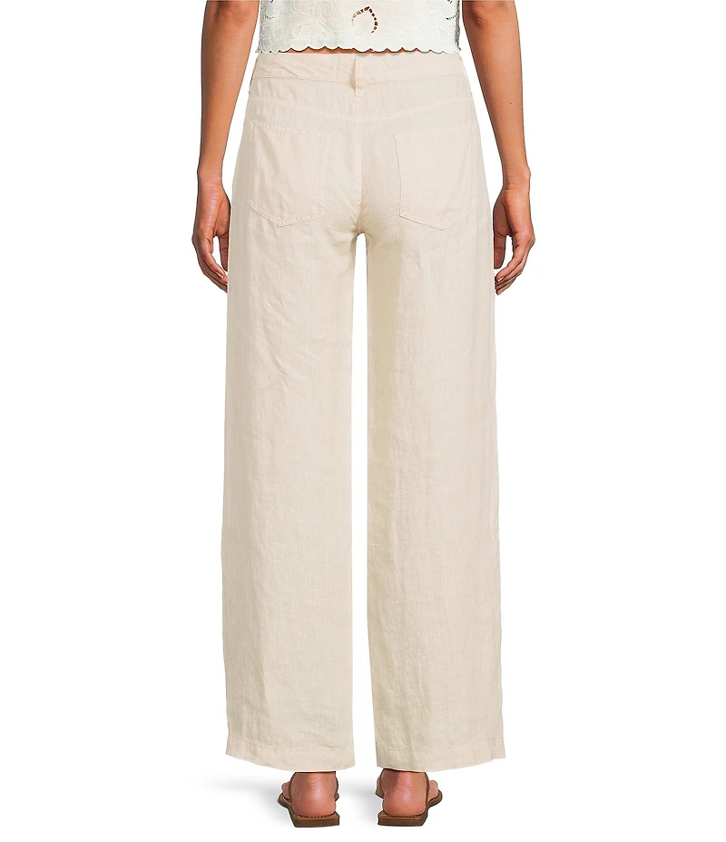 Lucky Brand Linen High Rise Wide Leg Jeans