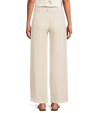 Lucky Brand Linen High Rise Wide Leg Jeans