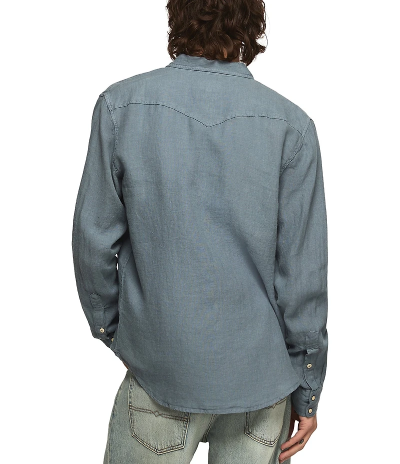 Lucky Brand Linen Long Sleeve Western Shirt