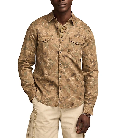 Lucky Brand Long-Sleeve Camo Printed Twill Western Shirt