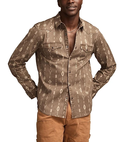 Lucky Brand Long-Sleeve Printed Twill Western Shirt