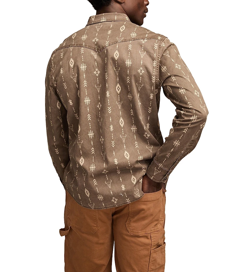 Lucky Brand Long-Sleeve Printed Twill Western Shirt