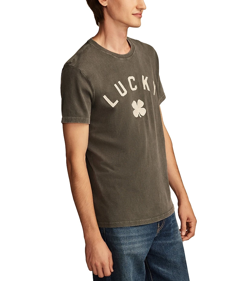 Lucky Brand Lucky Clover Short Sleeve Embroidered Graphic T-Shirt