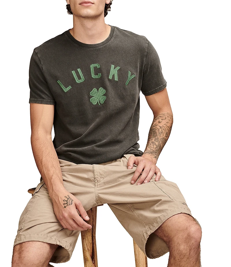 Lucky Brand Lucky Clover Short Sleeve Embroidered Graphic T-Shirt