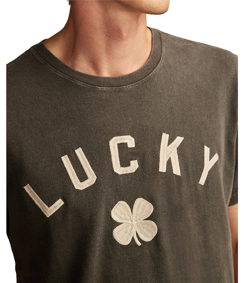 Lucky Brand Lucky Clover Short Sleeve Embroidered Graphic T-Shirt