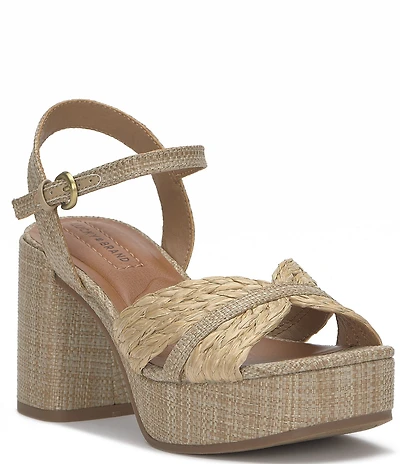 Lucky Brand Marrika Raffia Platform Block Heel Sandals
