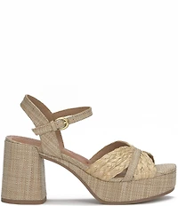 Lucky Brand Marrika Raffia Platform Block Heel Sandals
