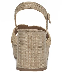 Lucky Brand Marrika Raffia Platform Block Heel Sandals