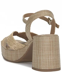 Lucky Brand Marrika Raffia Platform Block Heel Sandals