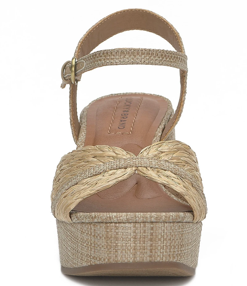 Lucky Brand Marrika Raffia Platform Block Heel Sandals