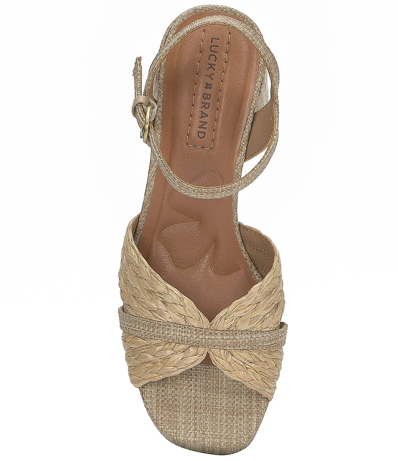 Lucky Brand Marrika Raffia Platform Block Heel Sandals