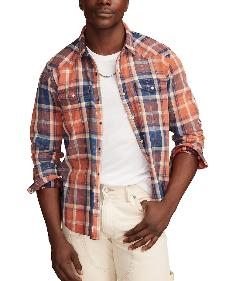 Lucky Brand Masa Long Sleeve Plaid Woven Western Shirt
