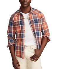 Lucky Brand Masa Long Sleeve Plaid Woven Western Shirt