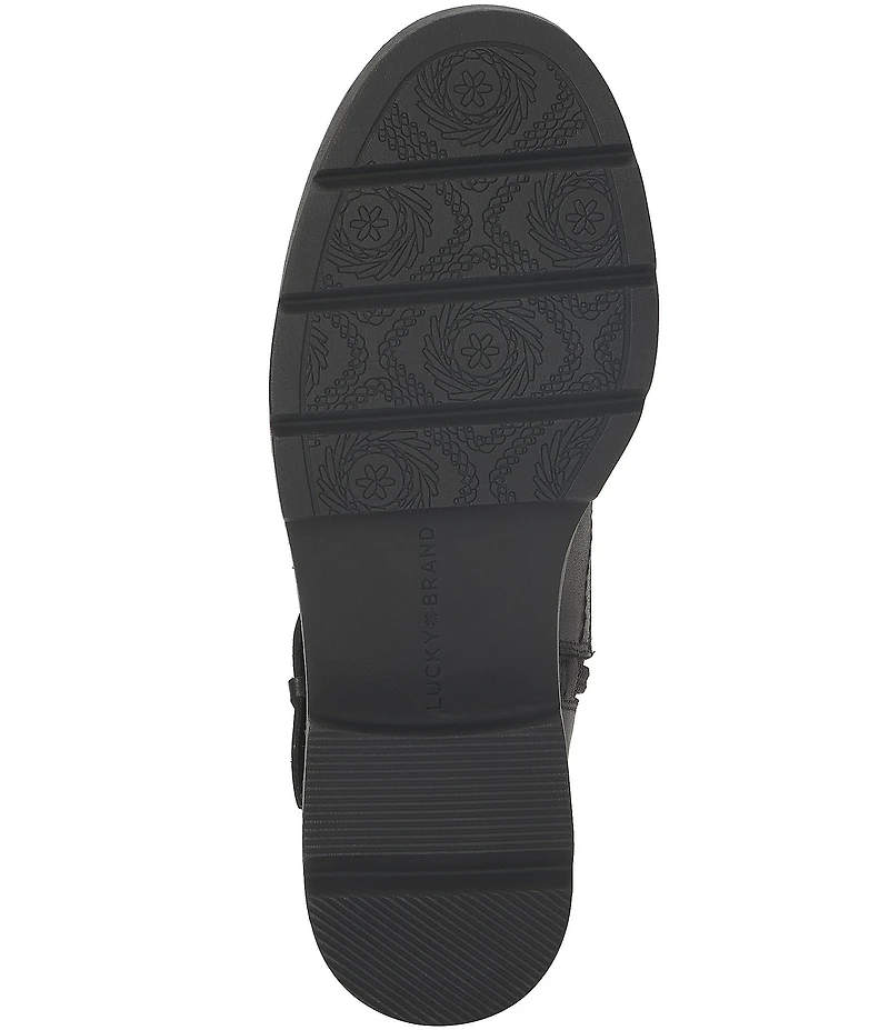 Lucky Brand Migyn Leather Double Buckle Moto Booties