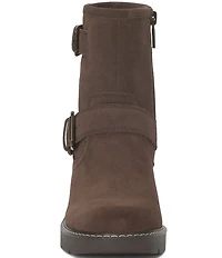 Lucky Brand Migyn Suede Double Buckle Moto Booties