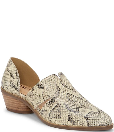 Lucky Brand Minnsy Snake Print Leather Cut-Out Shooties