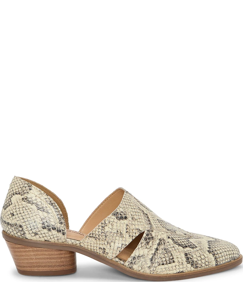 Lucky Brand Minnsy Snake Print Leather Cut-Out Shooties