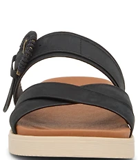 Lucky Brand Morissa Nubuck Leather Buckle Cross Strap Sandals