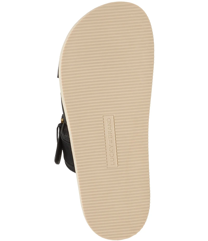 Lucky Brand Morissa Nubuck Leather Buckle Cross Strap Sandals