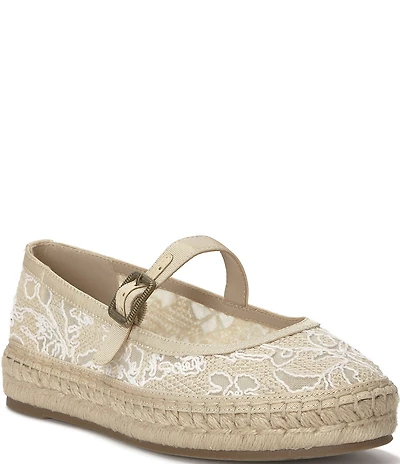 Lucky Brand Orlyna Floral Lace Mary Jane Espadrille Flats