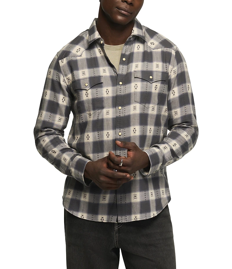 Lucky Brand Plaid Dobby Western Shirt
